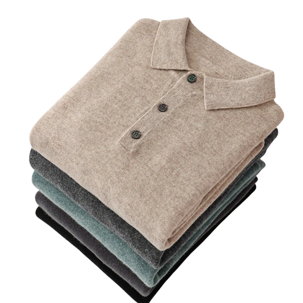 Poloshirt van 100% kasjmier