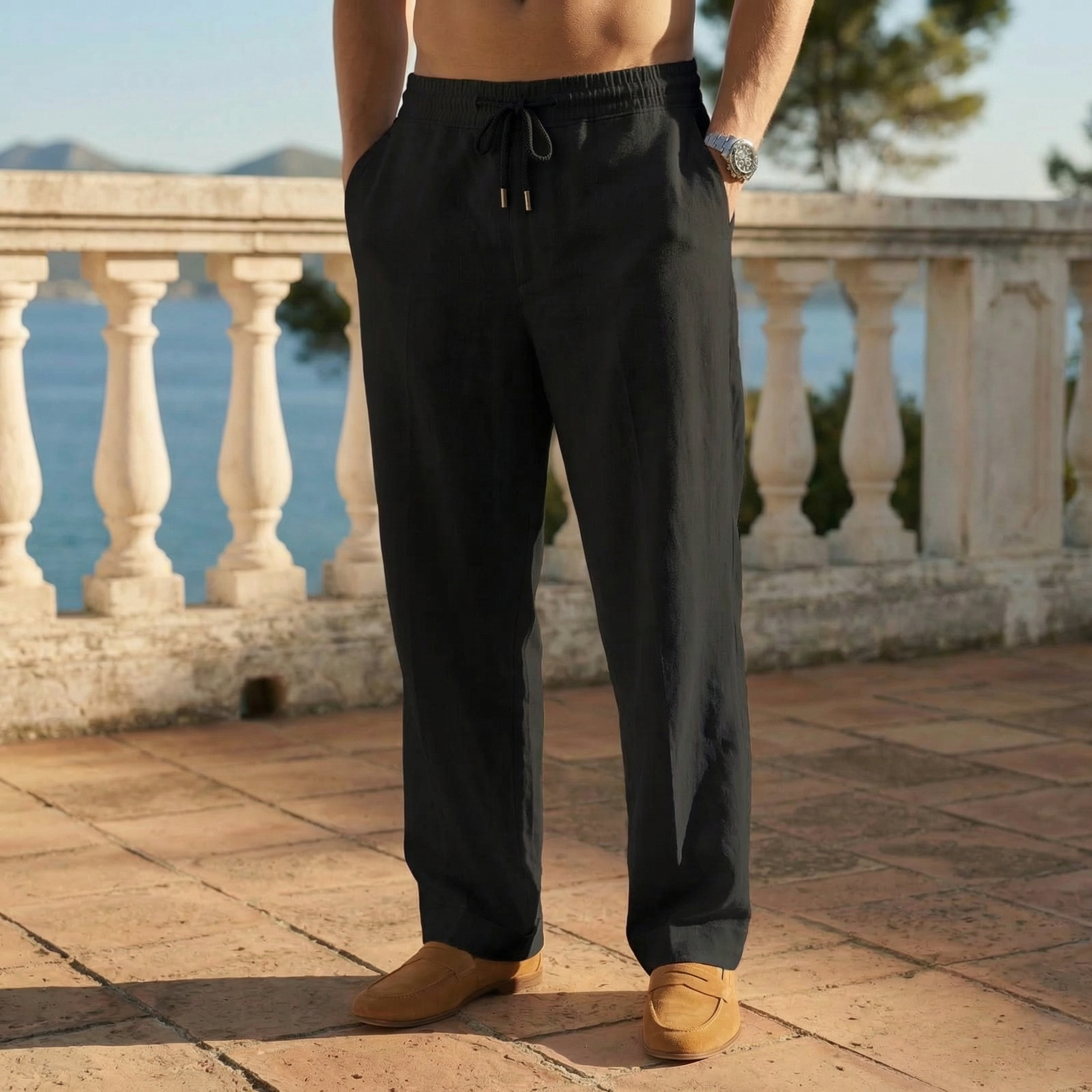 Elegante strandbroek van linnen