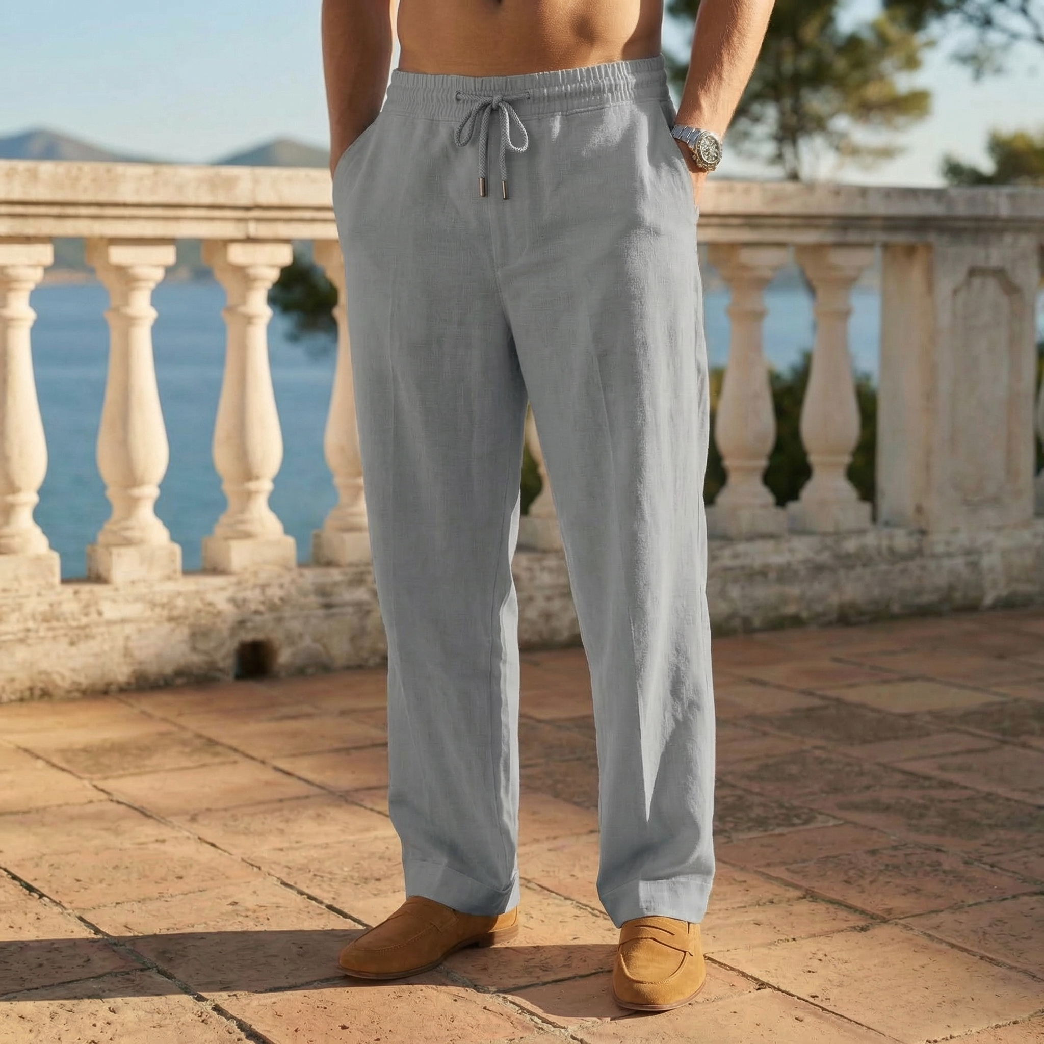 Elegante strandbroek van linnen