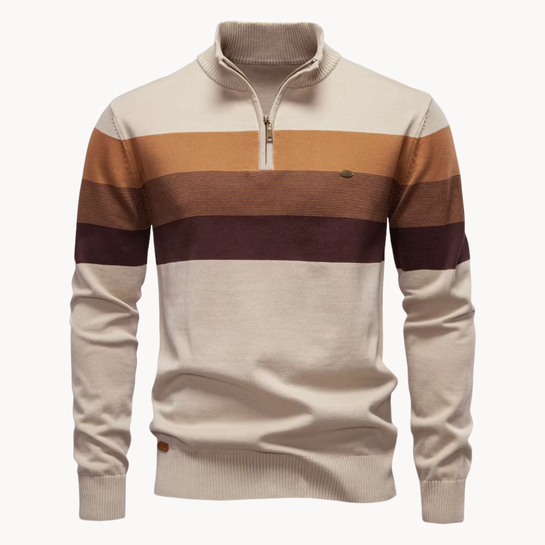 Elegante katoenen trui met ritssluiting