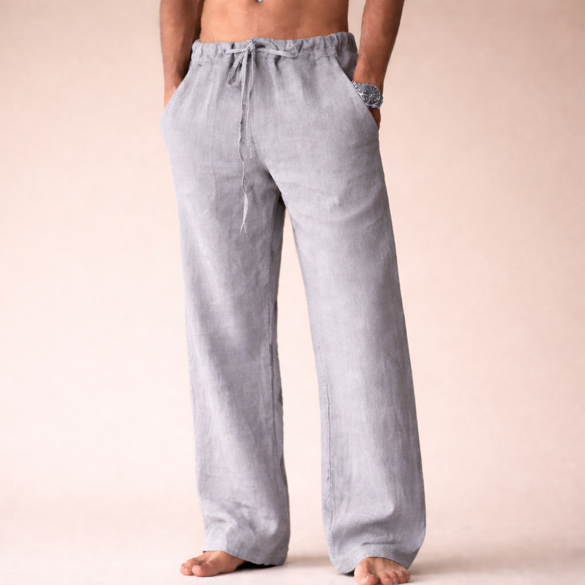 Casual linnen herenbroek