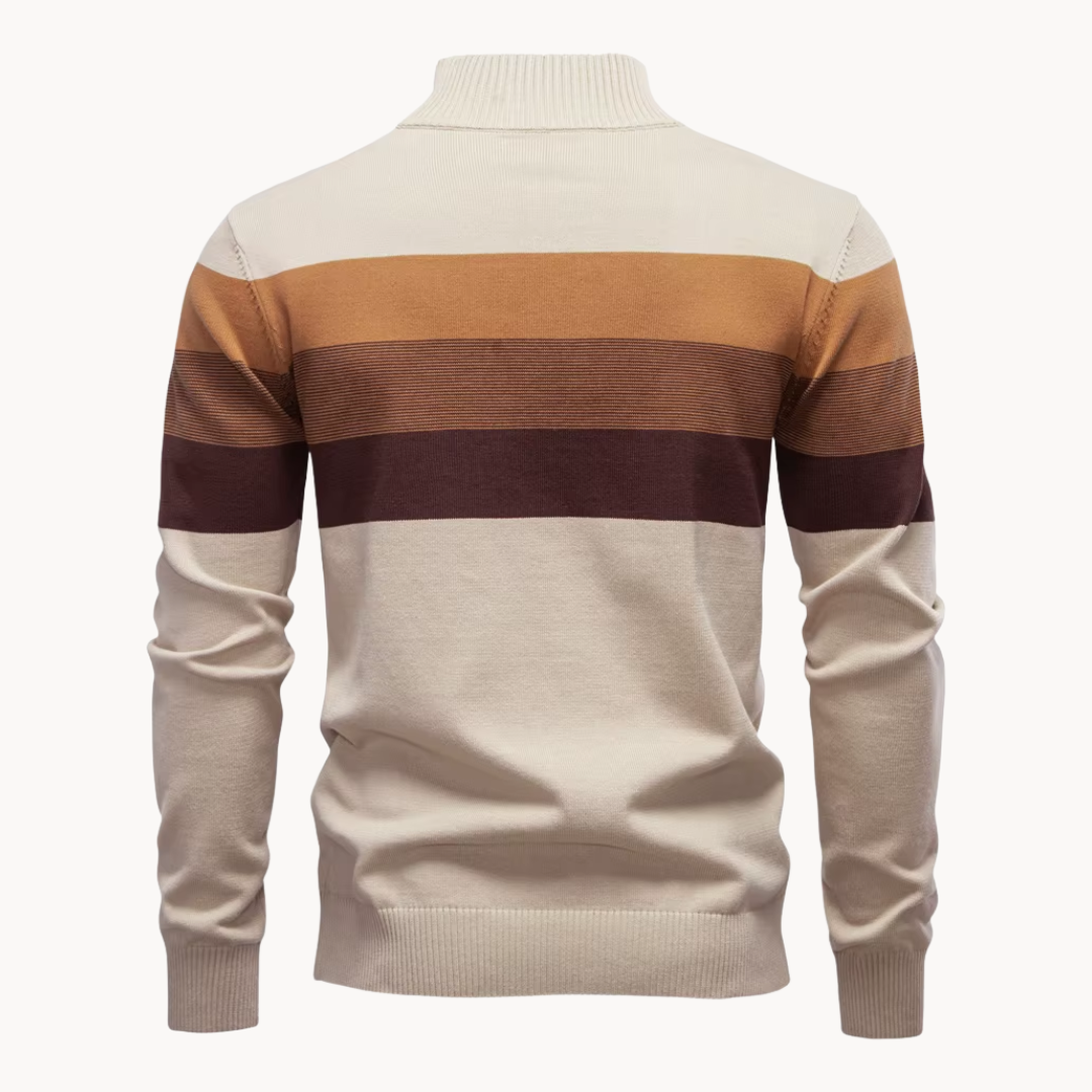 Elegante katoenen trui met ritssluiting