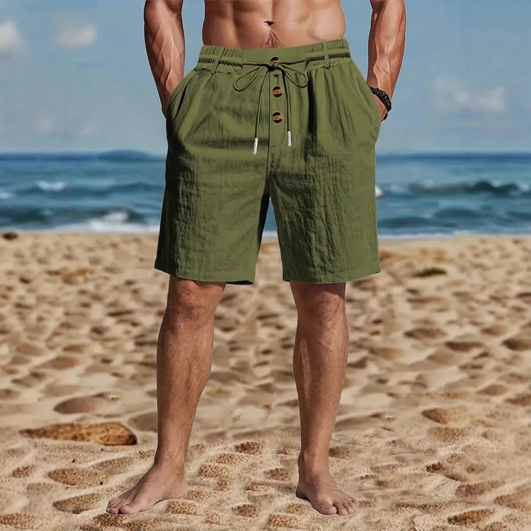 Casual katoen-linnen short