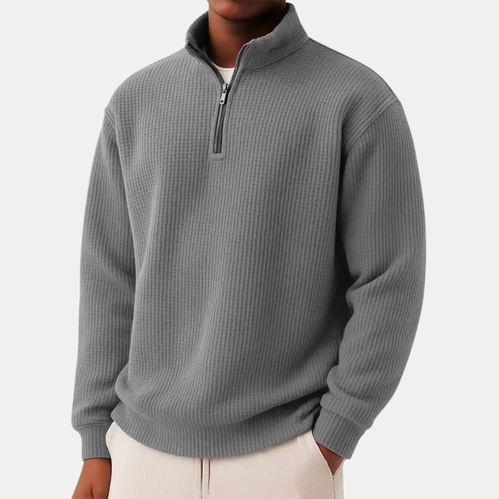 Elegante gebreide trui met ritssluiting