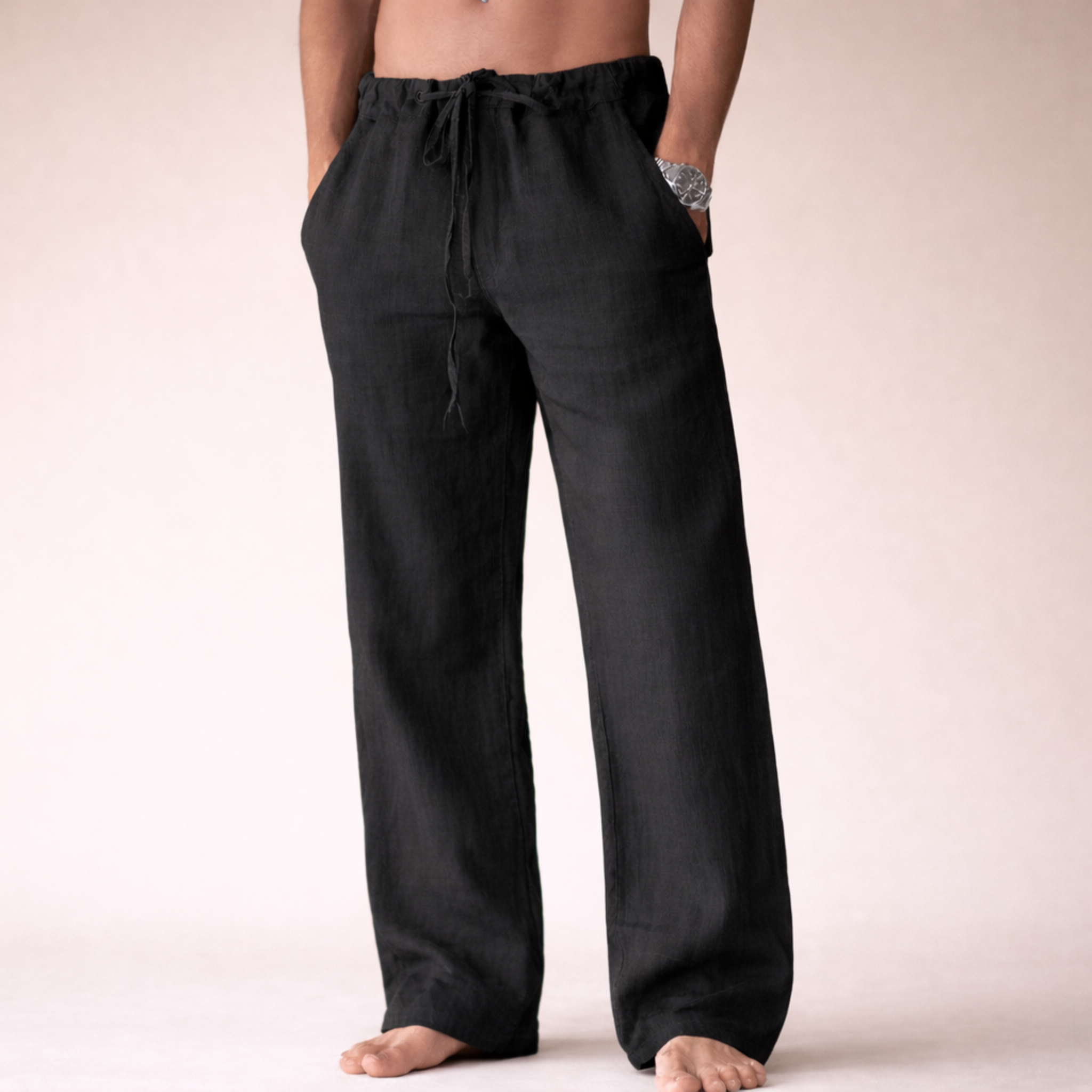 Casual linnen herenbroek