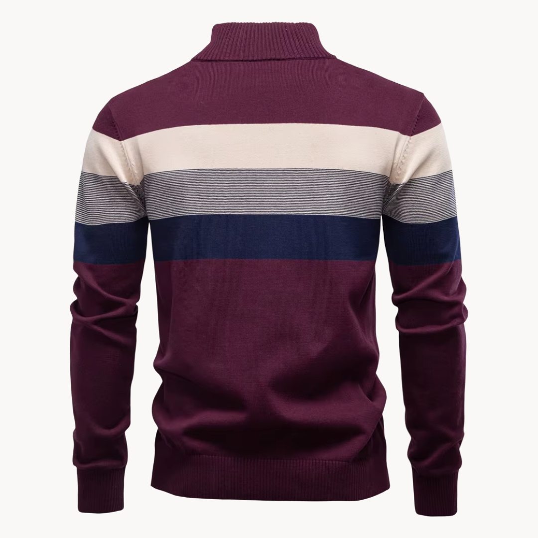Elegante katoenen trui met ritssluiting