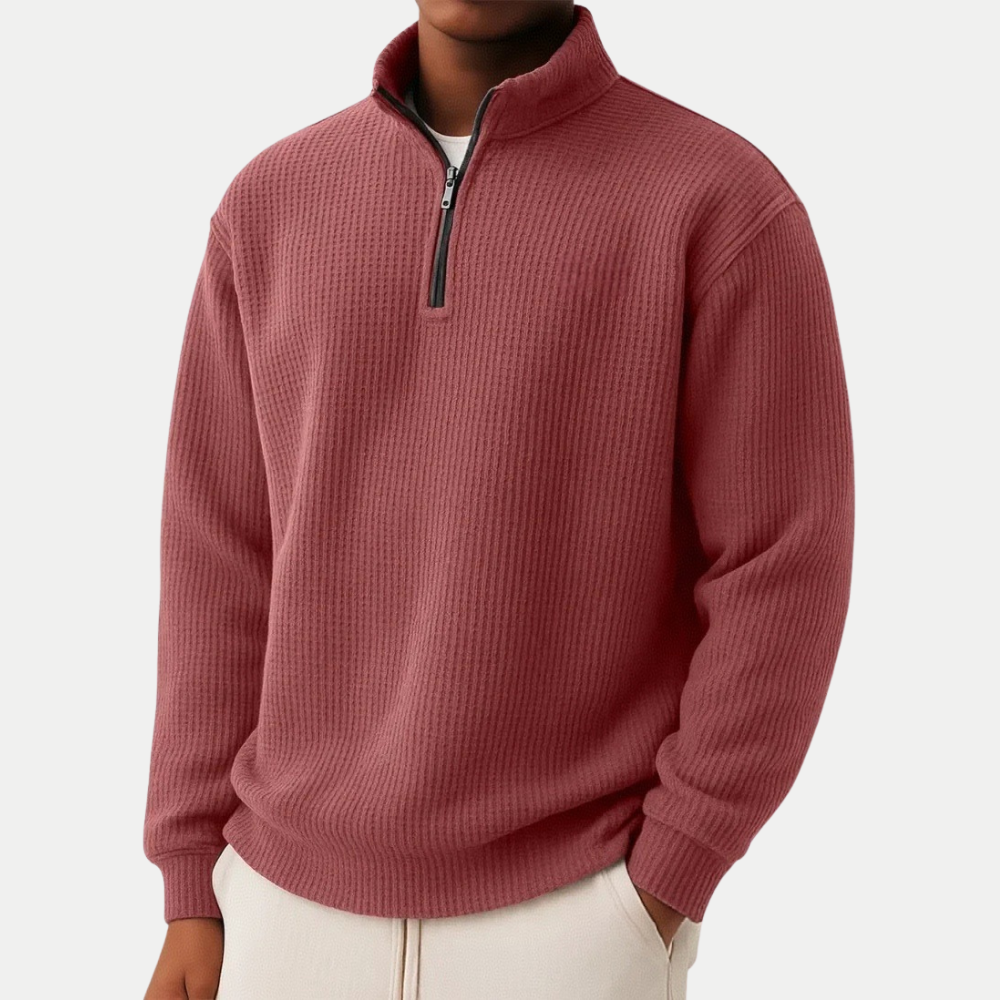 Elegante gebreide trui met ritssluiting