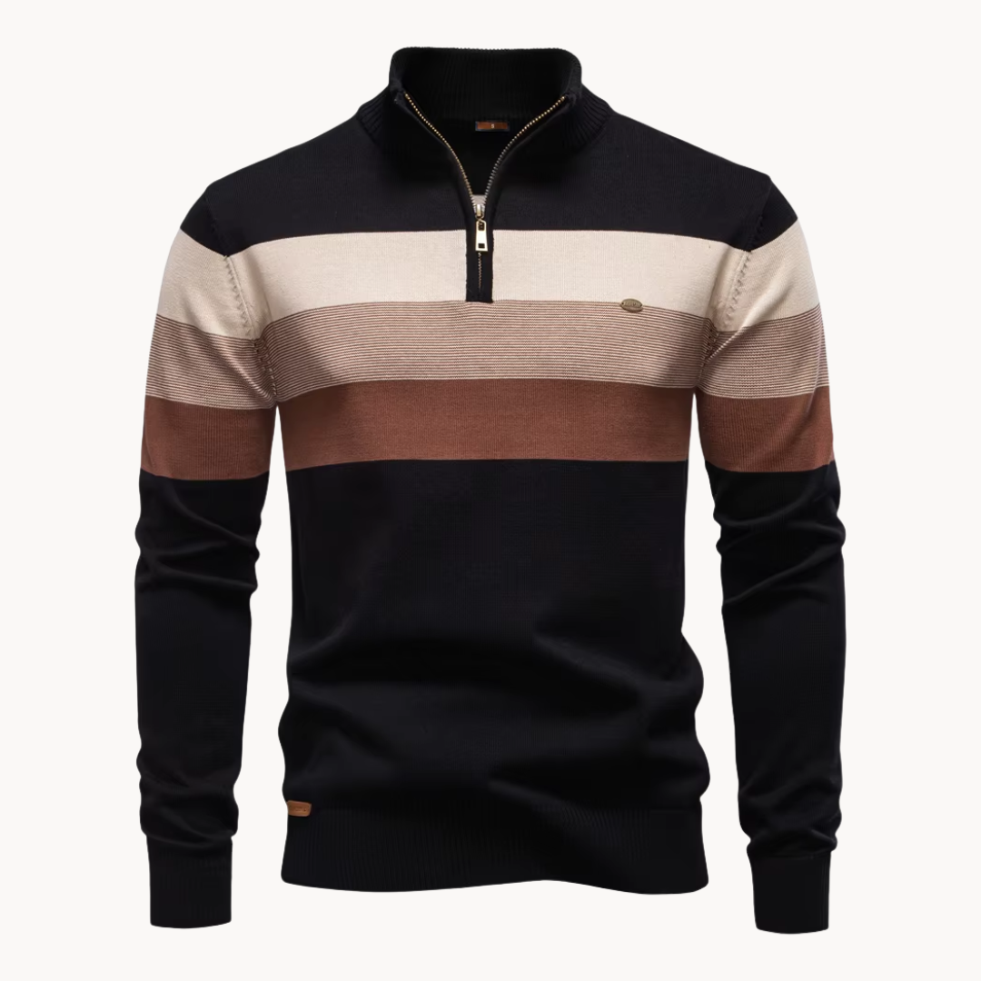 Elegante katoenen trui met ritssluiting