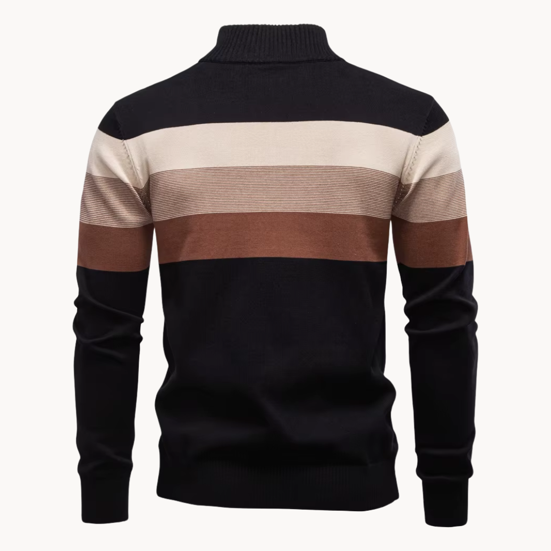 Elegante katoenen trui met ritssluiting