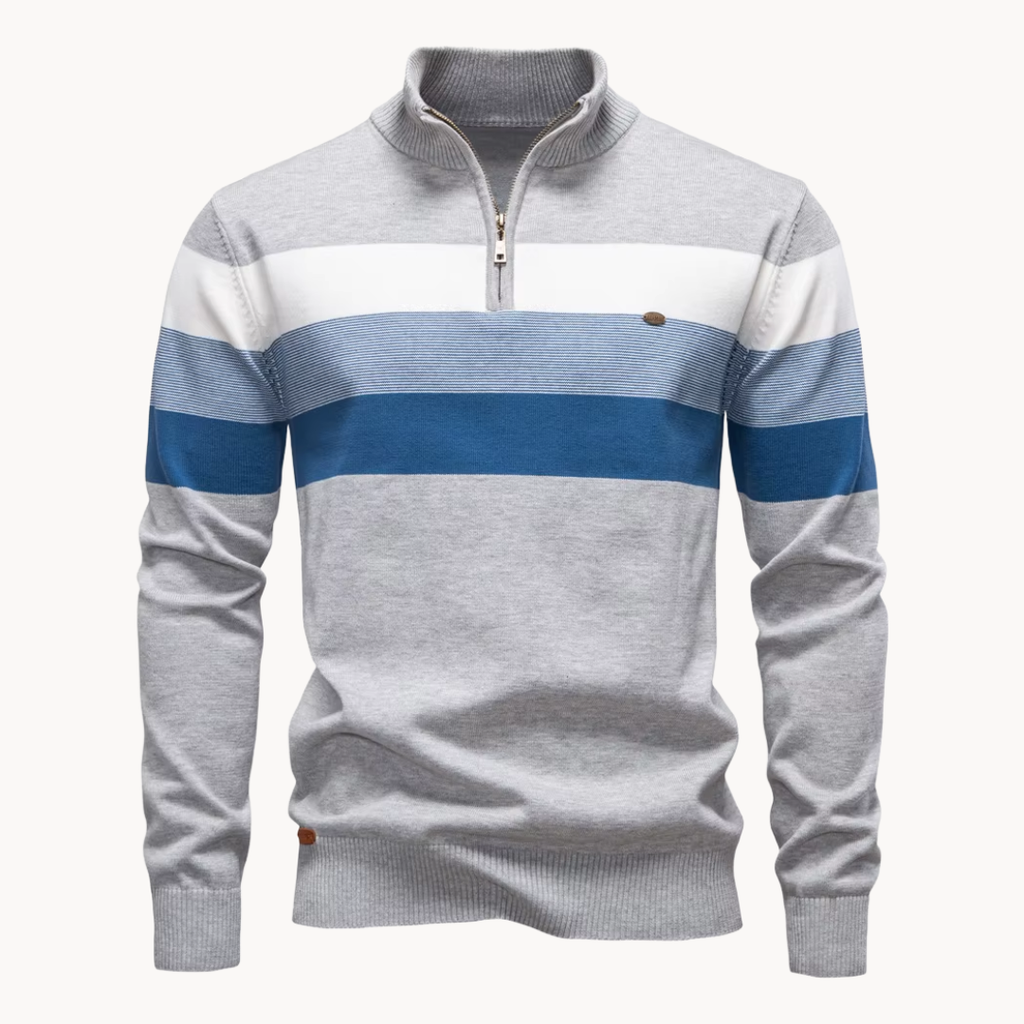 Elegante katoenen trui met ritssluiting
