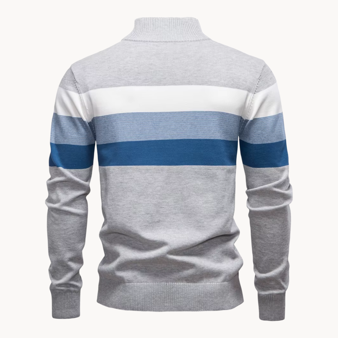 Elegante katoenen trui met ritssluiting