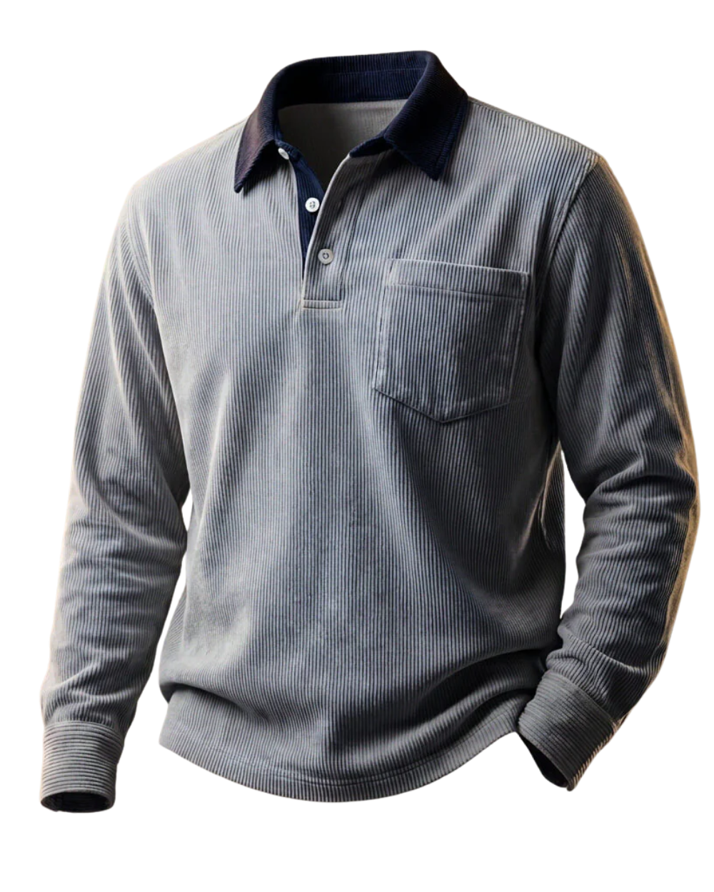 Elegant poloshirt van corduroy