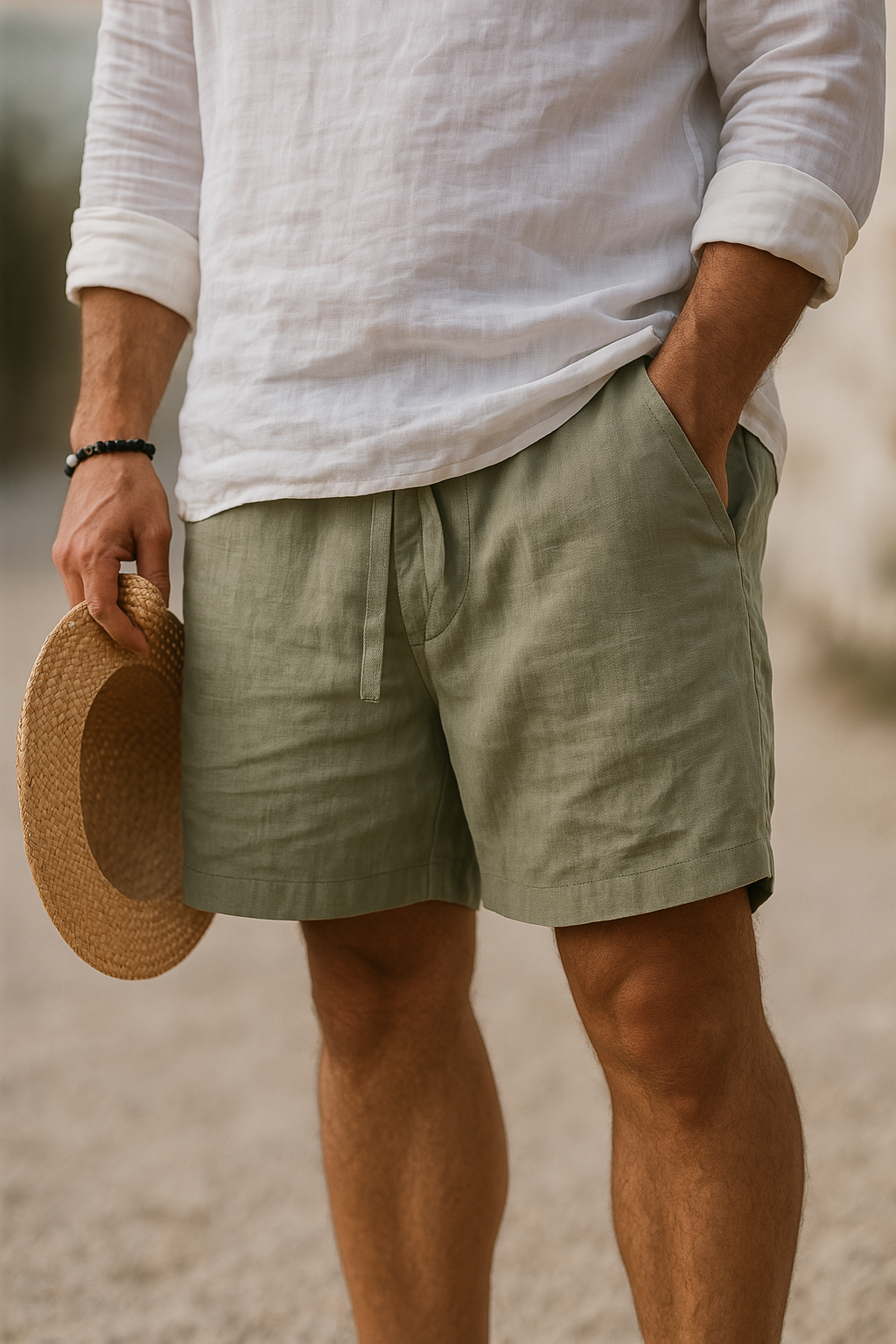 Elegante linnen korte broek