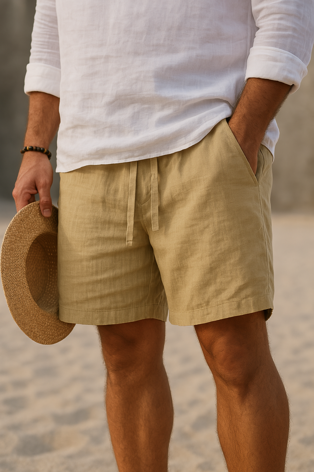 Elegante linnen korte broek
