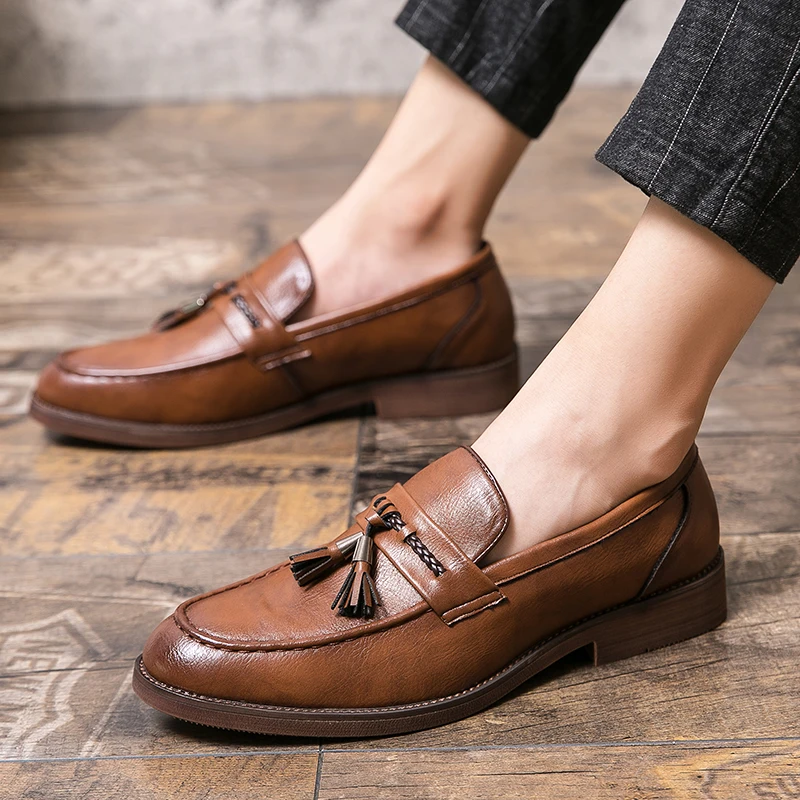 Leren kwastje Loafers