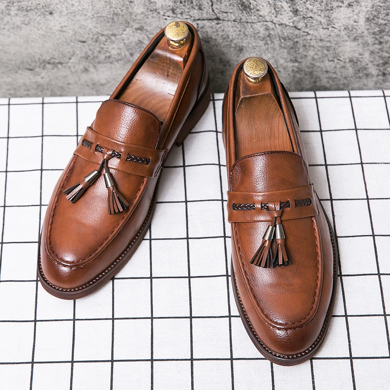 Leren kwastje Loafers