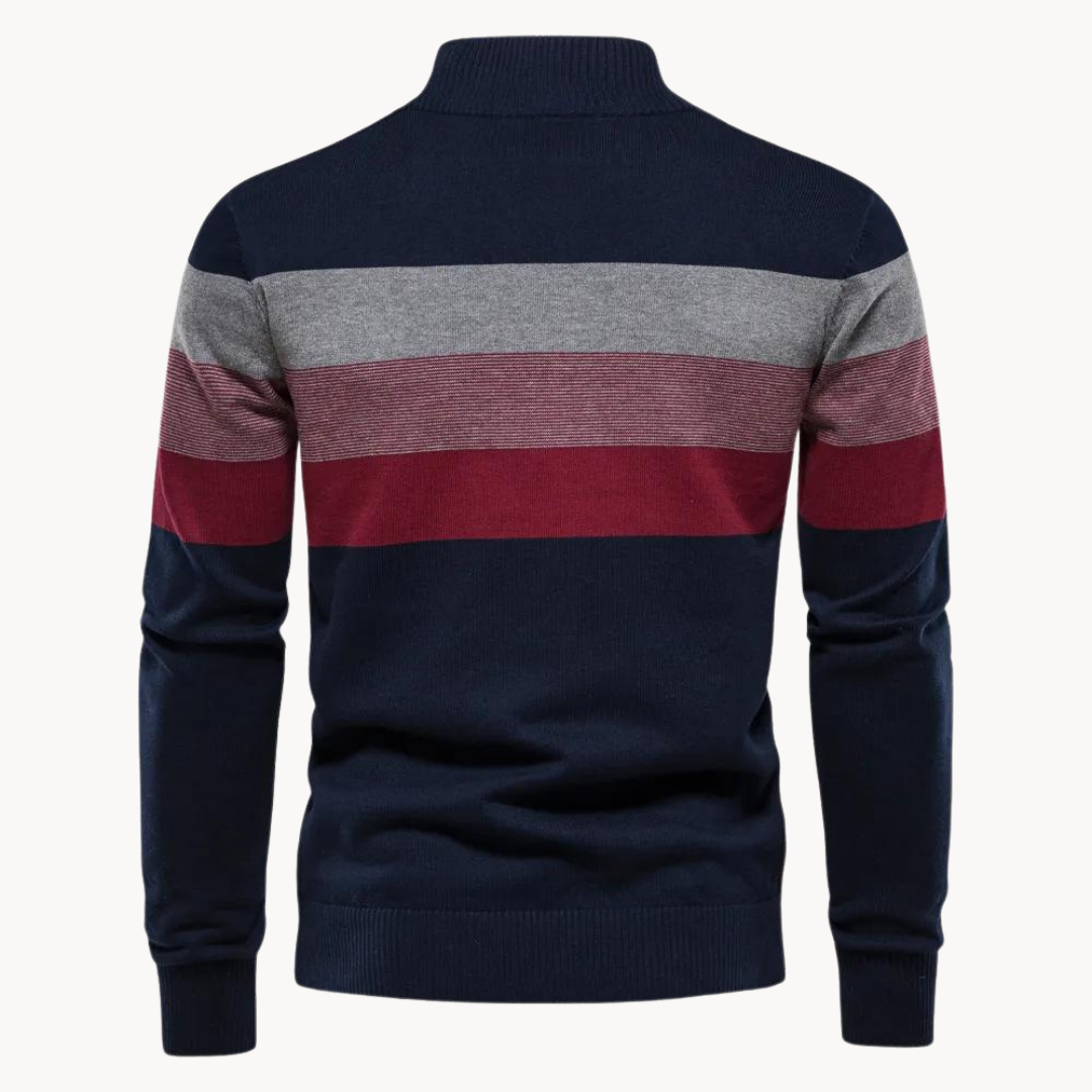 Elegante katoenen trui met ritssluiting