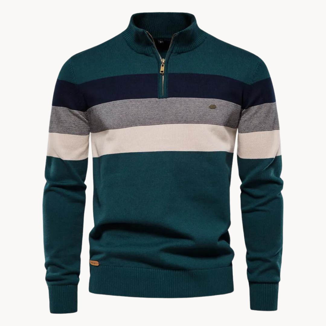 Elegante katoenen trui met ritssluiting