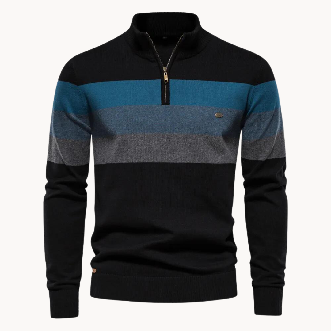 Elegante katoenen trui met ritssluiting