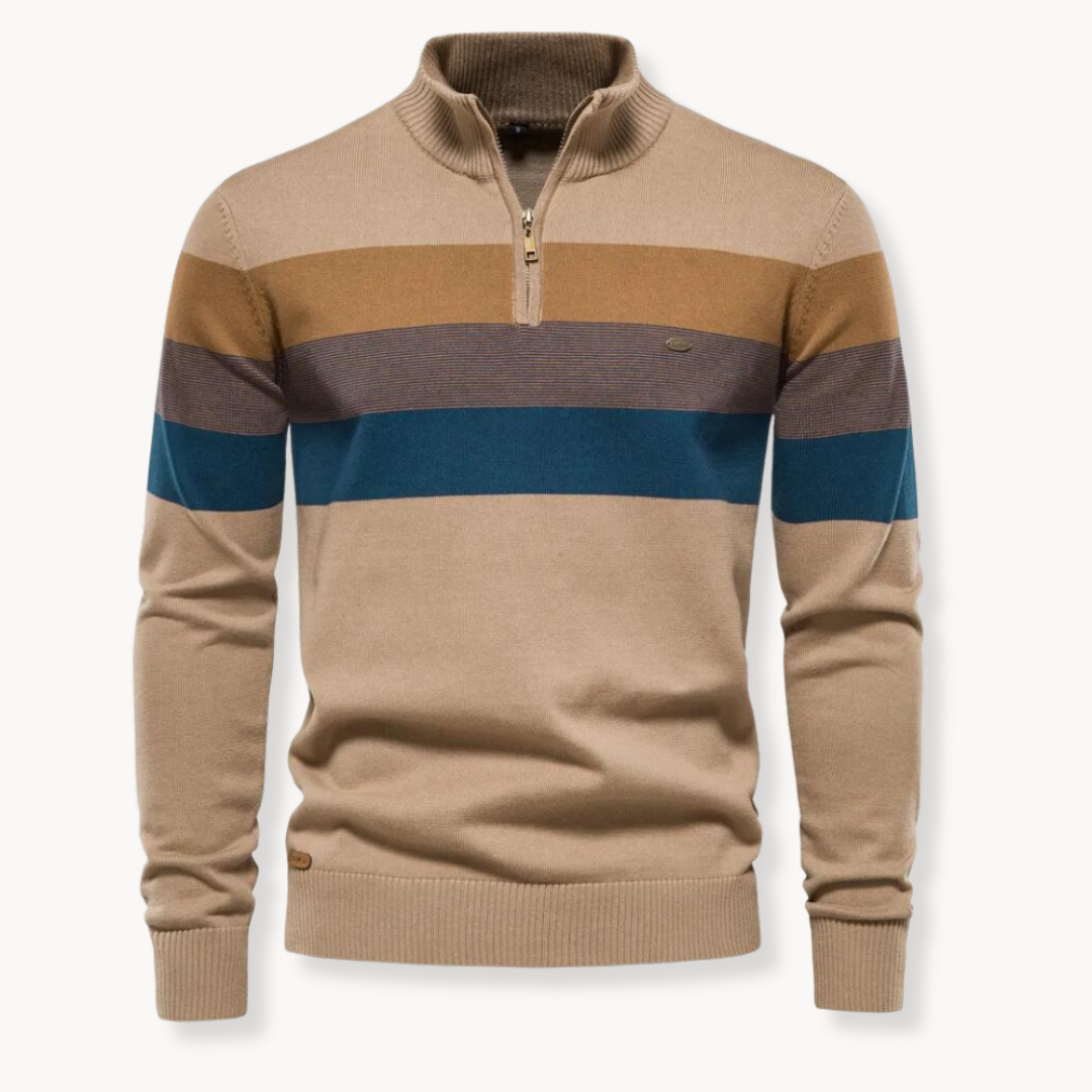 Elegante katoenen trui met ritssluiting