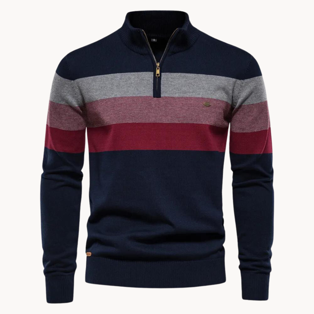 Elegante katoenen trui met ritssluiting