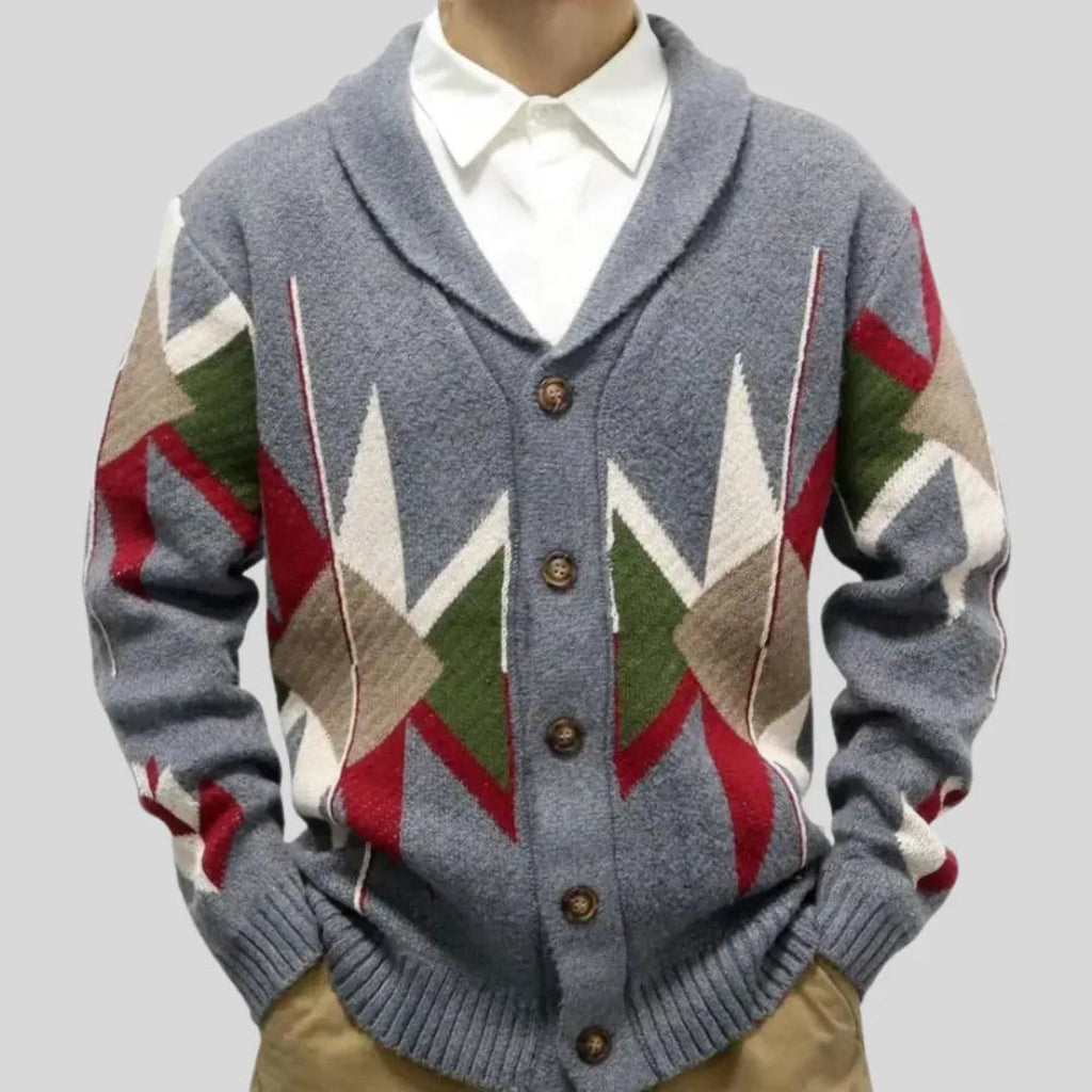 Jacquard-vest van wol