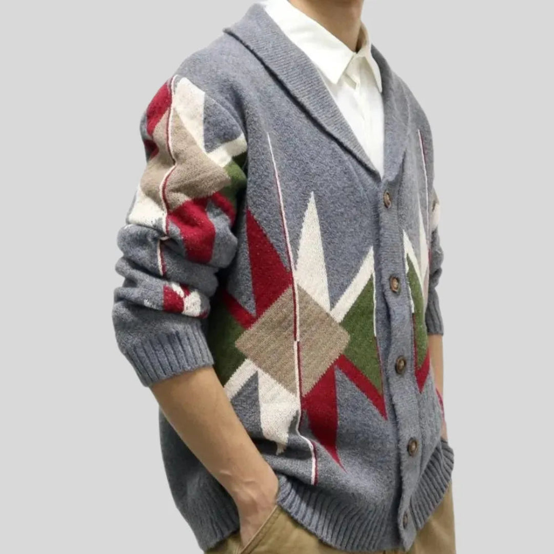 Jacquard-vest van wol