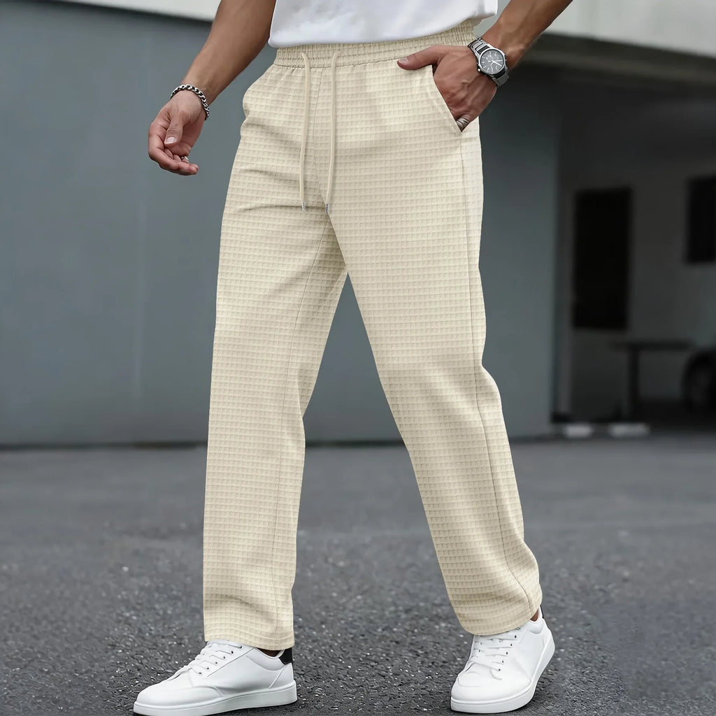 Elegante broek van wafelstructuur