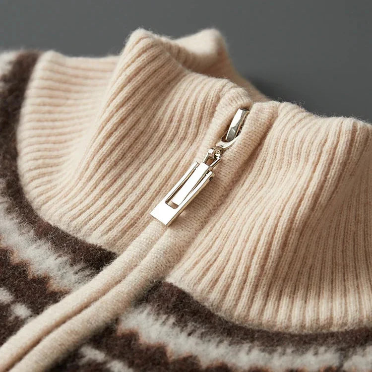 Elegante kasjmiertrui met ritssluiting
