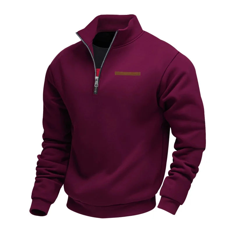 Casual fleece-trui met ritssluiting