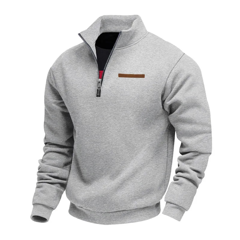 Casual fleece-trui met ritssluiting
