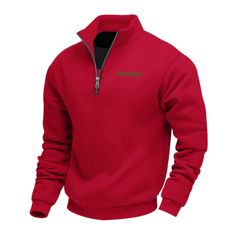 Casual fleece-trui met ritssluiting
