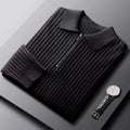 Elegante trui met rits en gestreept patroon