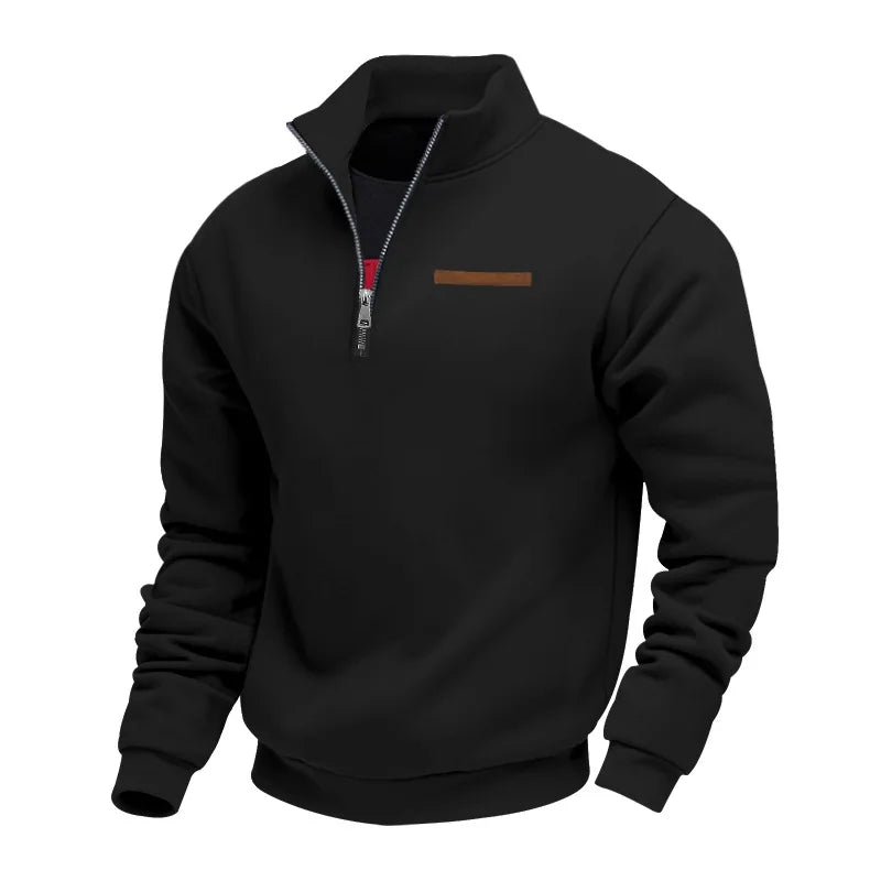 Casual fleece-trui met ritssluiting