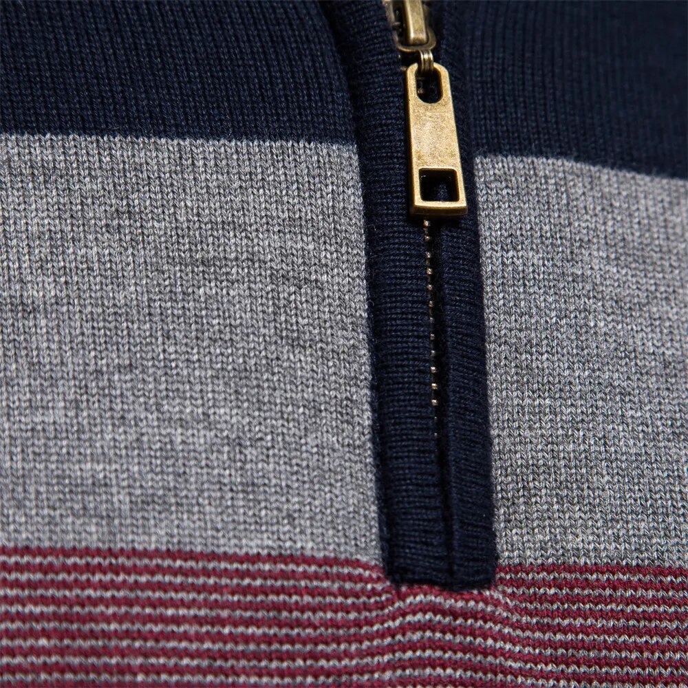 Elegante katoenen trui met ritssluiting