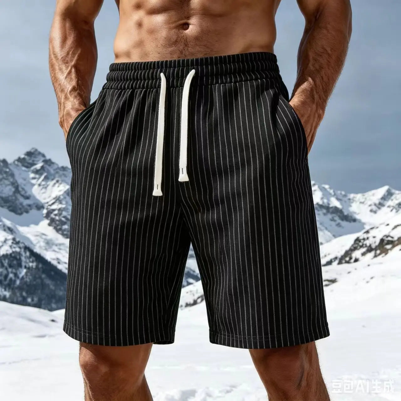 Elegante gestreepte korte broek