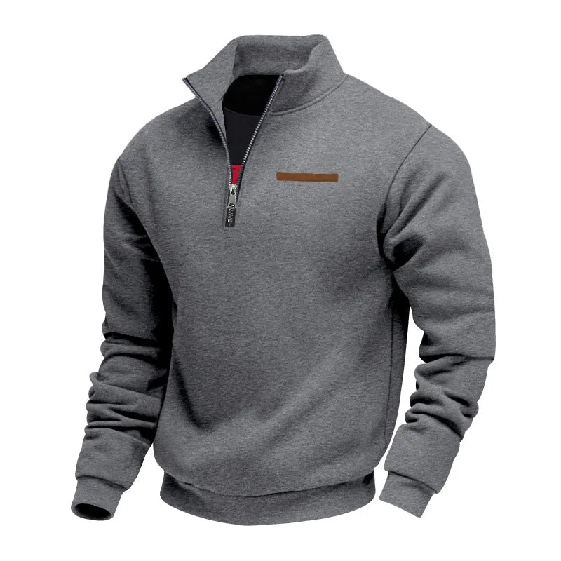 Casual fleece-trui met ritssluiting