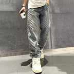 Jacquard-denimjeans