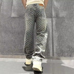 Jacquard-denimjeans