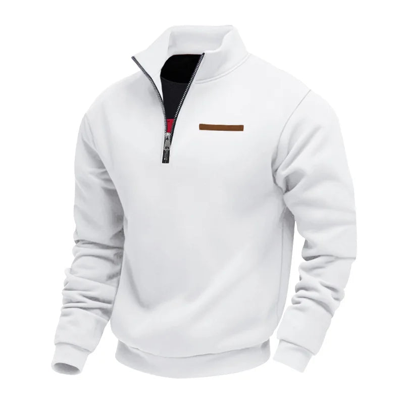 Casual fleece-trui met ritssluiting