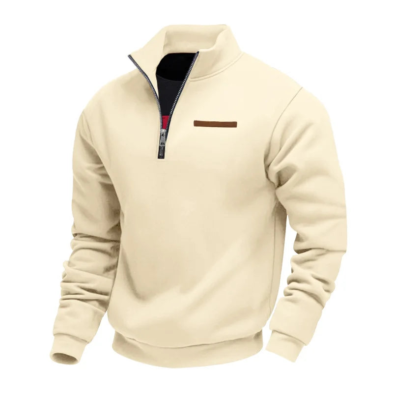 Casual fleece-trui met ritssluiting