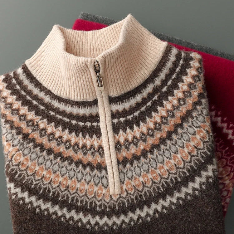 Elegante kasjmiertrui met ritssluiting