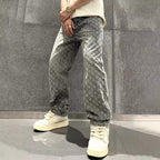 Jacquard-denimjeans