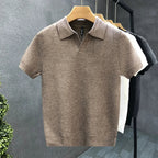 Ademend gebreid poloshirt