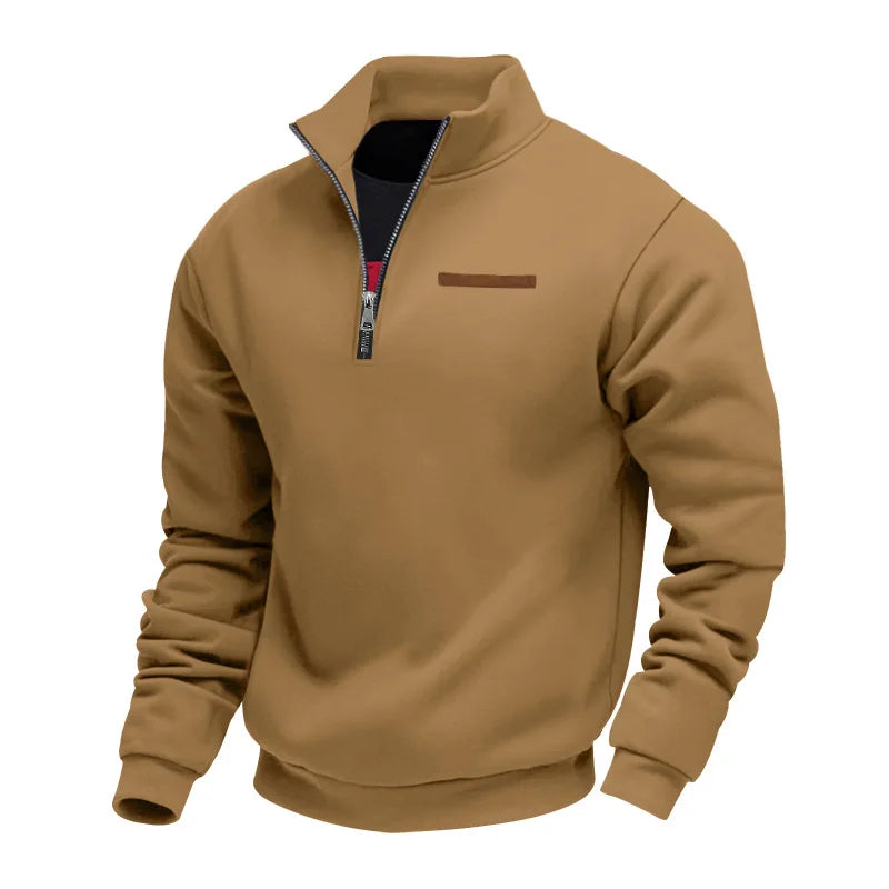 Casual fleece-trui met ritssluiting
