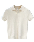 Ademend gebreid poloshirt
