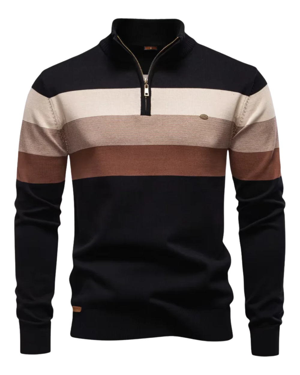 Elegante katoenen trui met ritssluiting