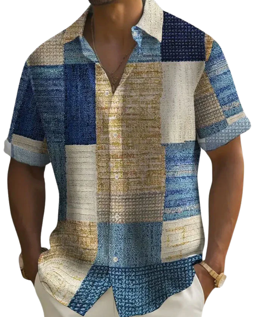Elegant patchworkoverhemd