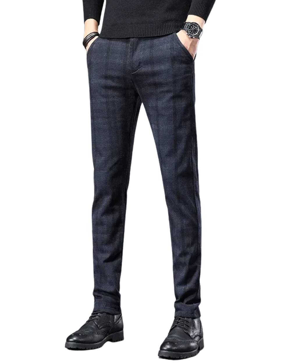 Casual broek met ruitjespatroon