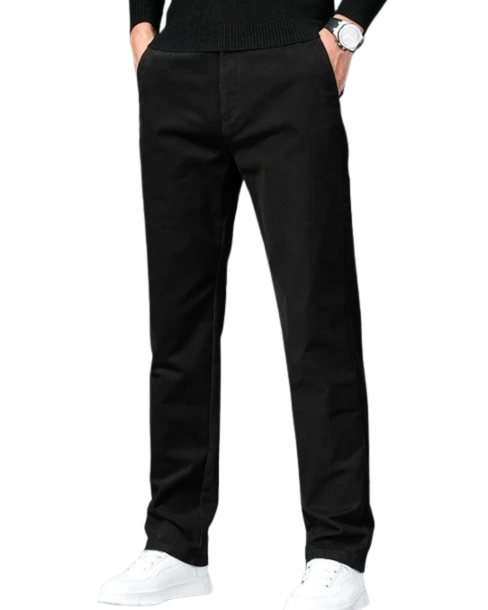 Katoenen broek met rechte pasvorm